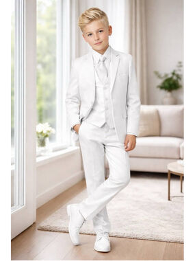 NWT Tazio Boy's 5 Piece Suit Vested w/Shirt and Tie